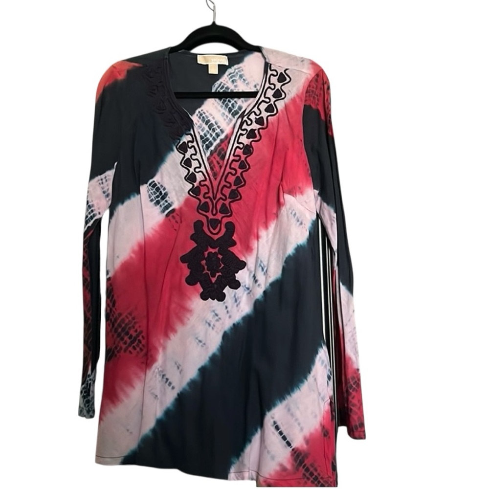 Michael Kors 100% Cotton Tie-Dye Boho Chic Tunic Top Size Large